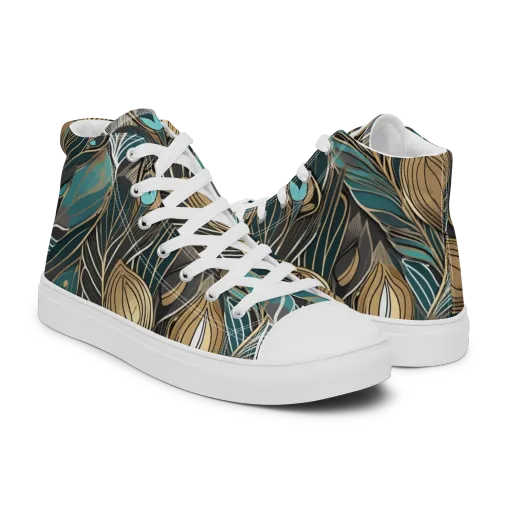 Mosaic Canopy on a Men's High Top Canvas Shoes