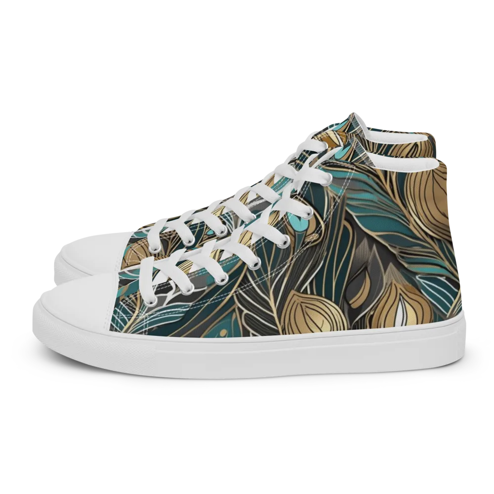Mosaic Canopy on Women's High Top Canvas Shoes — Left