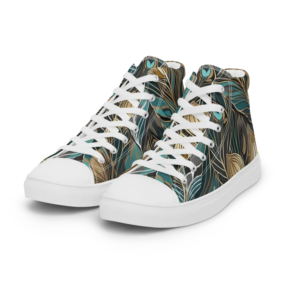 Mosaic Canopy on Women's High Top Canvas Shoes — Left Front
