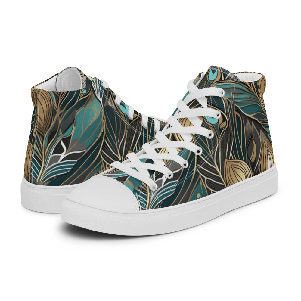 Mosaic Canopy on Women's High Top Canvas Shoes — Left