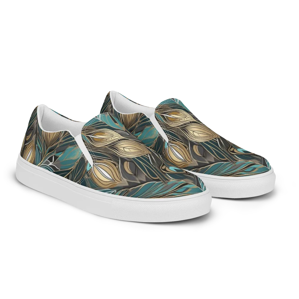 Mosaic Canopy on Men's Slip-On Canvas Shoes — Right Front