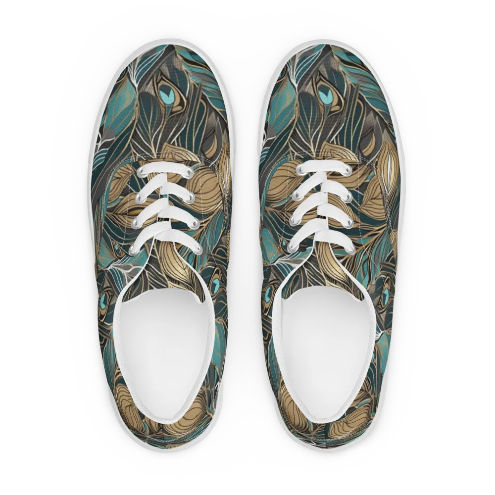 Mosaic Canopy on Men's Lace-Up Canvas Shoes — Front