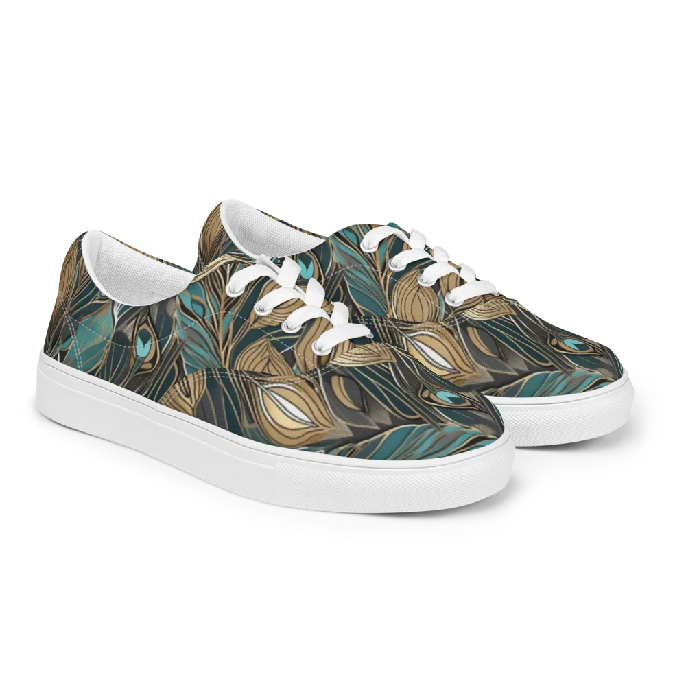 Mosaic Canopy on Men's Lace-Up Canvas Shoes — Right Front