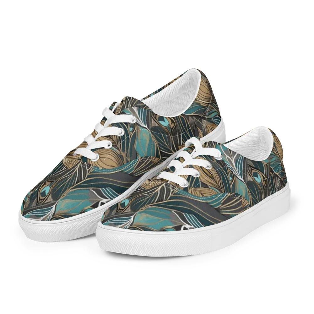 Mosaic Canopy on Men's Lace-Up Canvas Shoes — Left Front