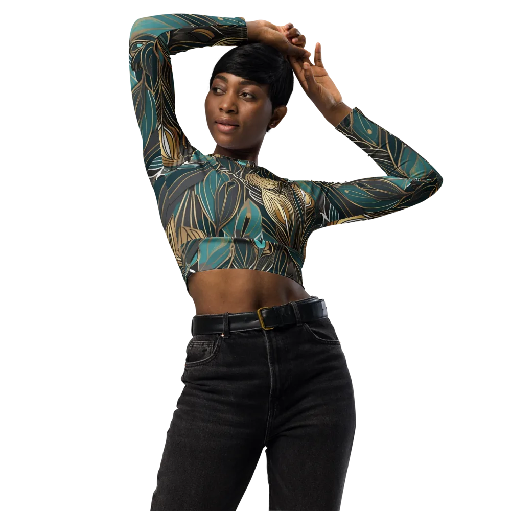 Mosaic Canopy on Long Sleeve Crop Top — Front