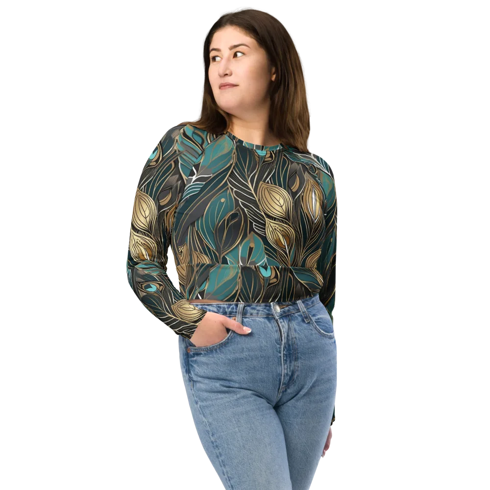Mosaic Canopy on Long Sleeve Crop Top — Front