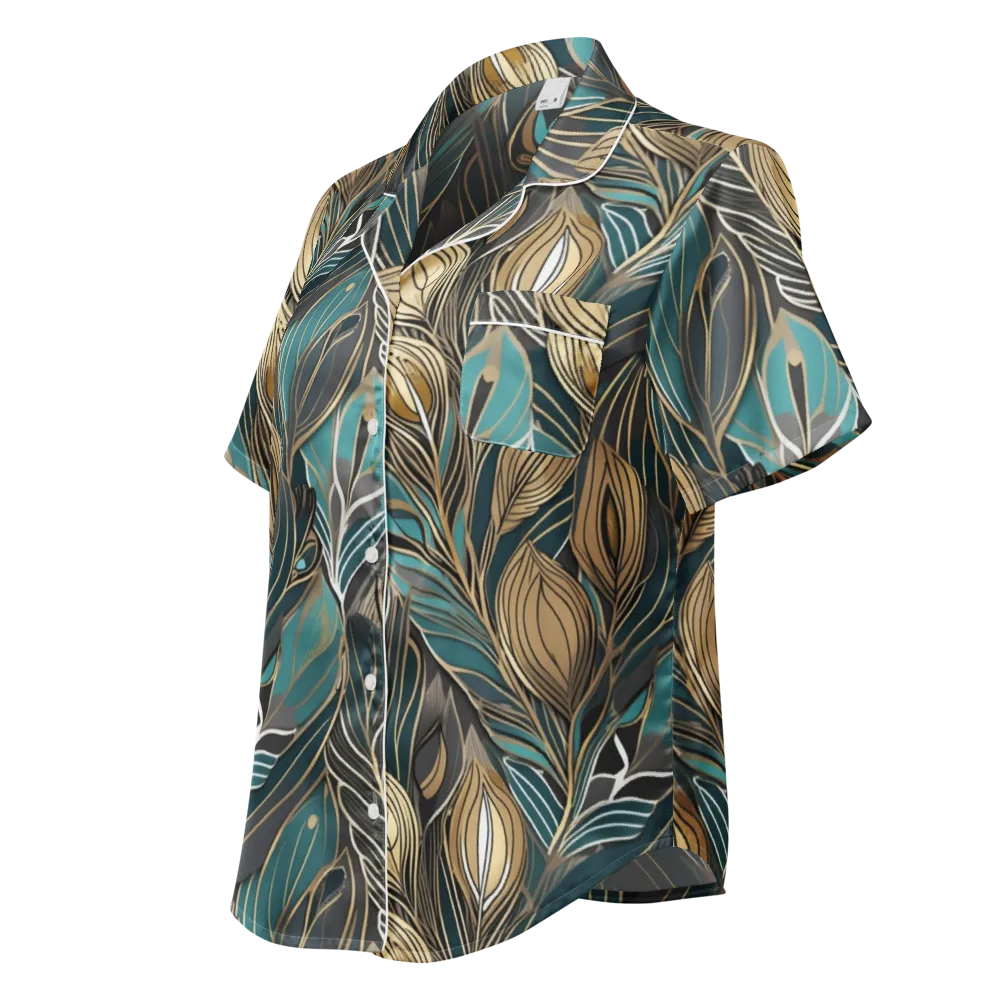 Mosaic Canopy on Women's Short Sleeve Pajama Top — Left Front