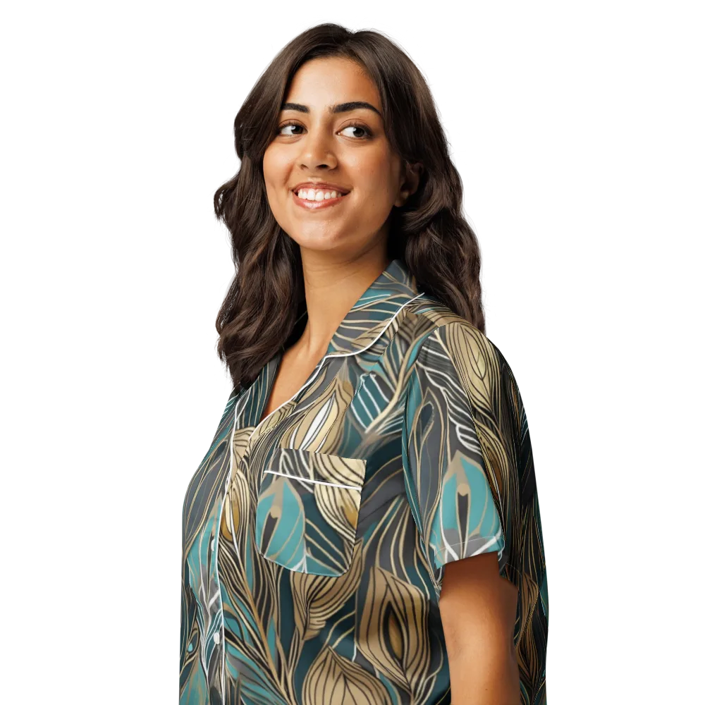 Mosaic Canopy on Women's Short Sleeve Pajama Top — Left Front