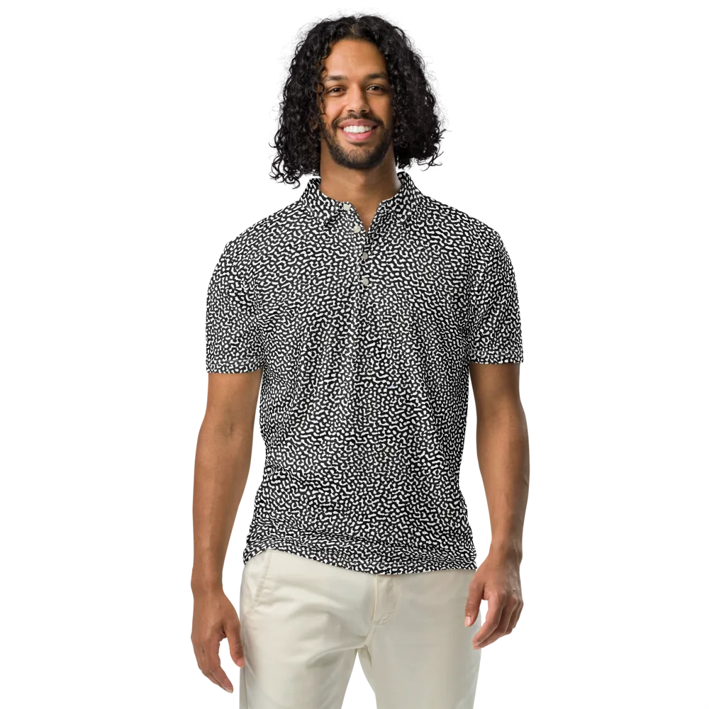 Ink Drift on Men's Slim Fit Polo Shirt — Front