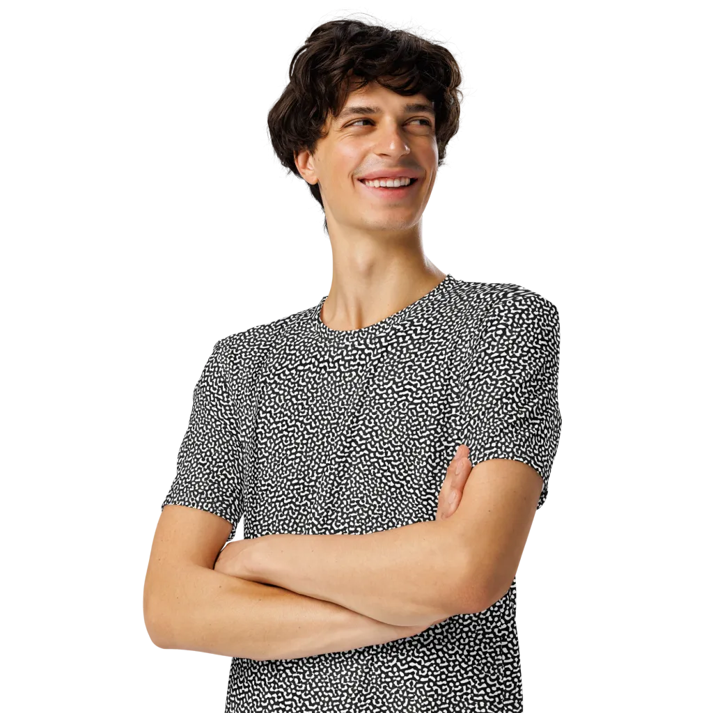 Ink Drift on Men's Crew Neck T-Shirt — Left Front