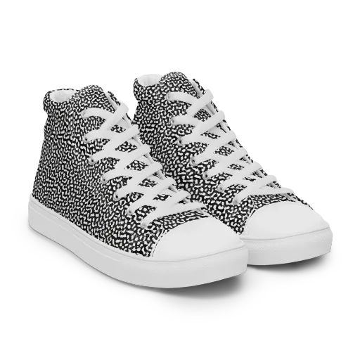 Ink Drift on a Men's High Top Canvas Shoes