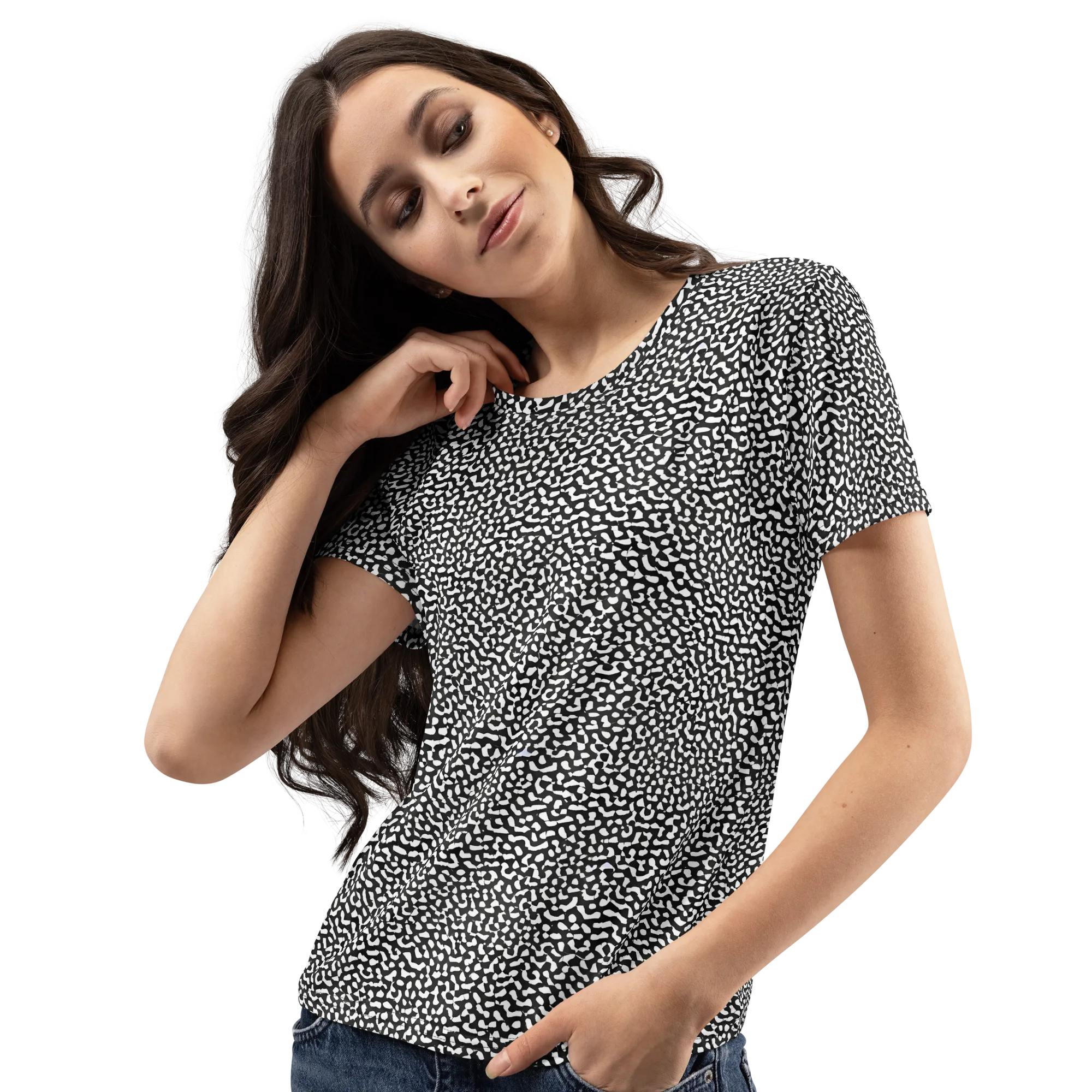 Ink Drift on Women's Crew Neck T-Shirt — Left Front