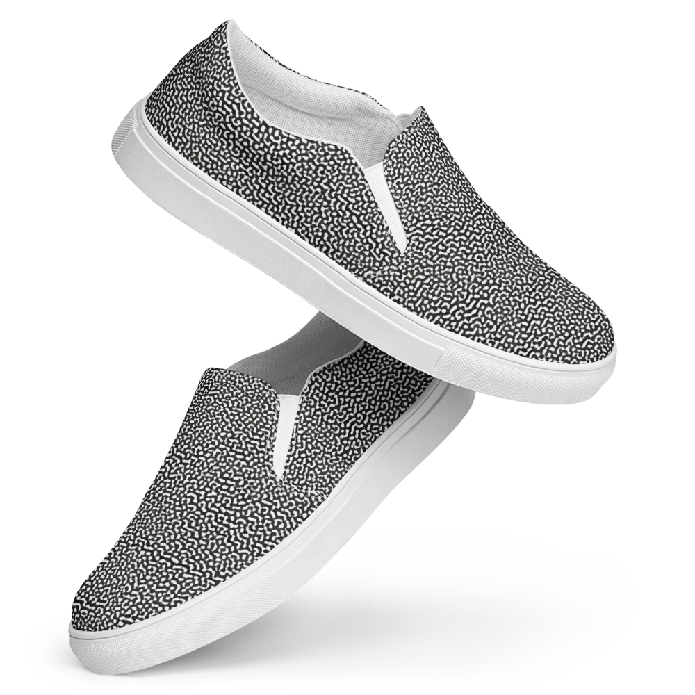Ink Drift on Women's Slip-On Canvas Shoes — Front