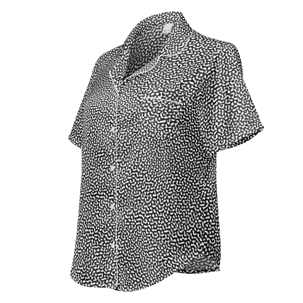 Ink Drift on Women's Short Sleeve Pajama Top — Left Front