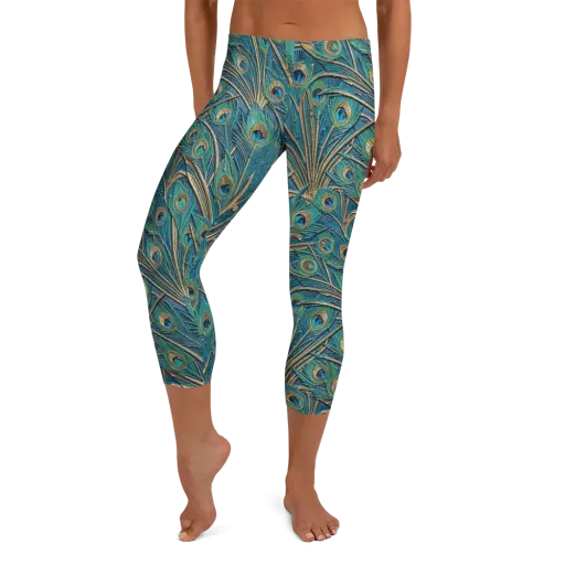 Peacock Treasury on a Capri Leggings