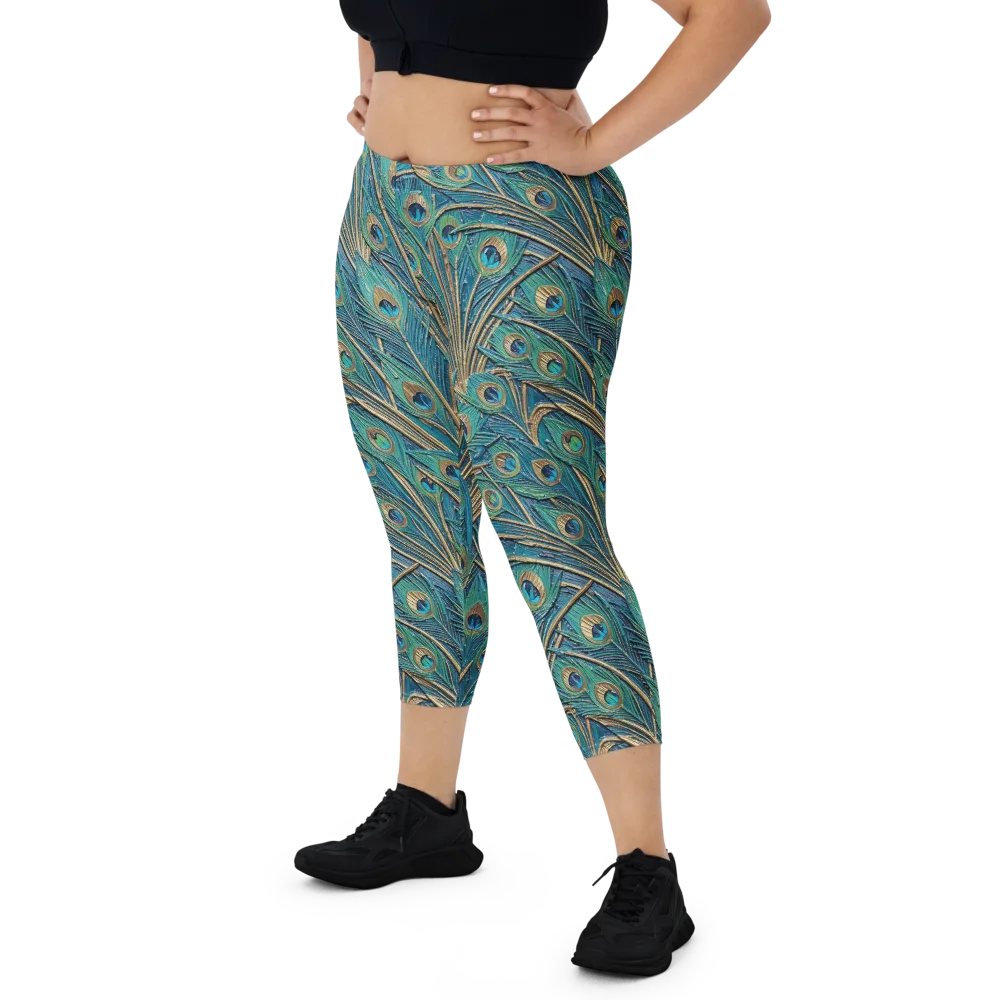 Peacock Treasury on Capri Leggings — Front
