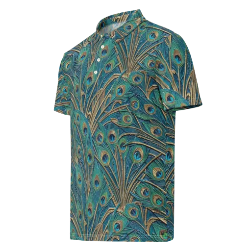 Peacock Treasury on a Men's Slim Fit Polo Shirt