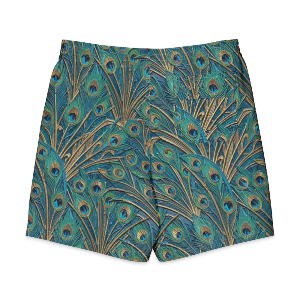 Peacock Treasury on Men's Board Shorts — Back