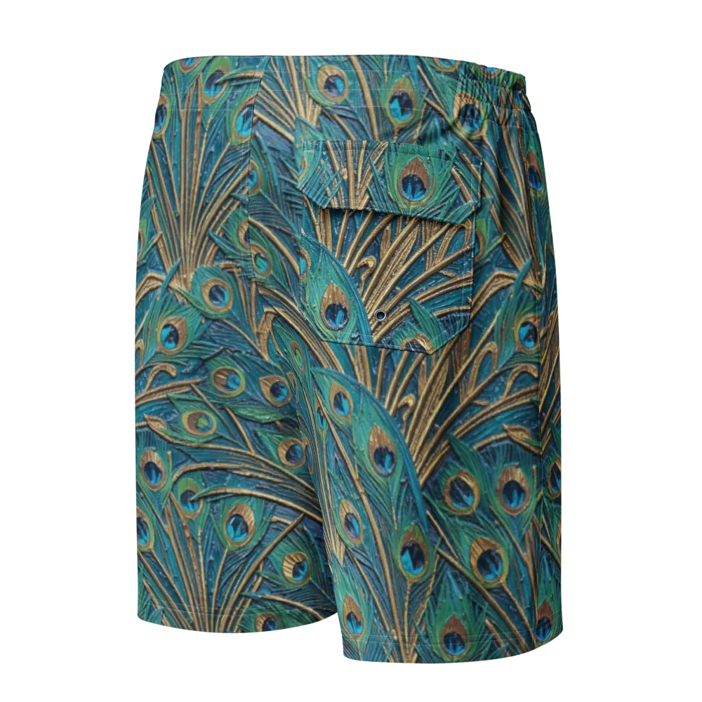 Peacock Treasury on Men's Board Shorts — Back