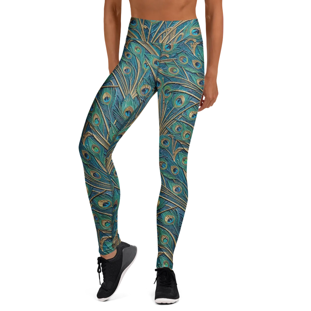 Peacock Treasury on Yoga Leggings — Front
