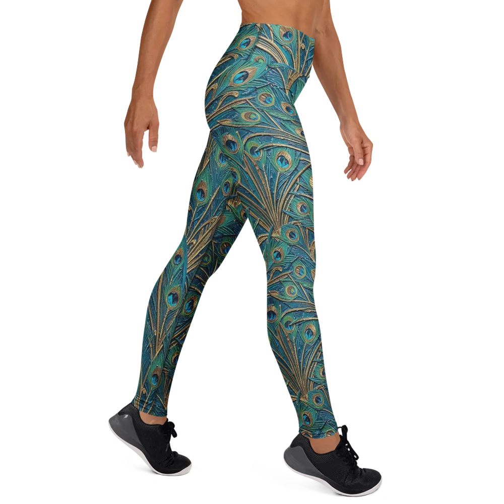 Peacock Treasury on Yoga Leggings — Right
