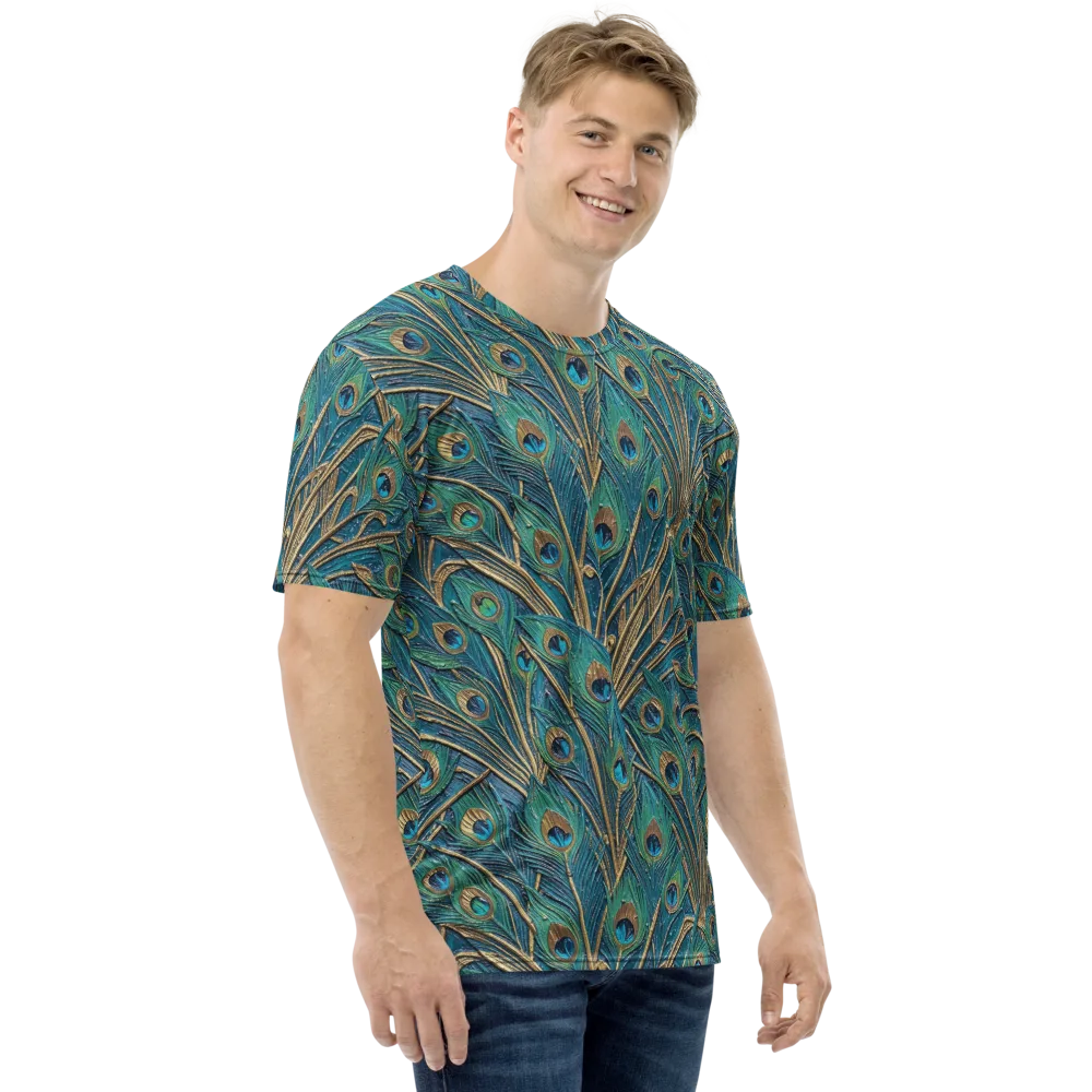 Peacock Treasury on Men's Crew Neck T-Shirt — Right