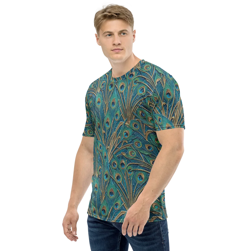 Peacock Treasury on Men's Crew Neck T-Shirt — Left