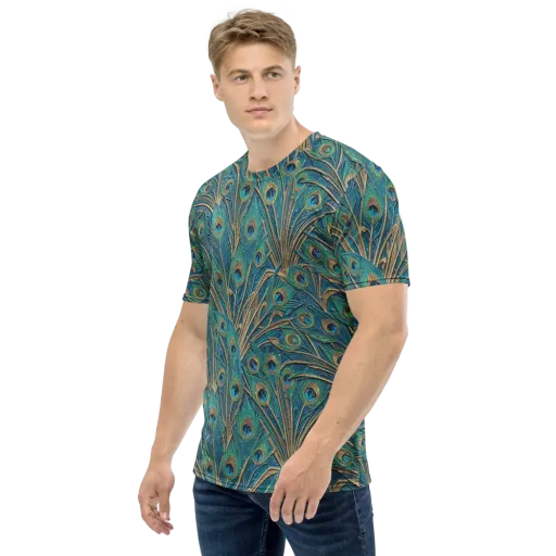 Peacock Treasury on a Men's Crew Neck T-Shirt