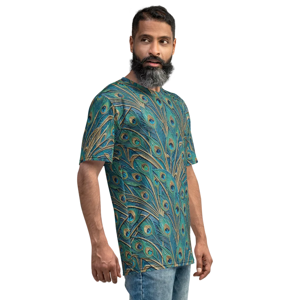 Peacock Treasury on Men's Crew Neck T-Shirt — Right