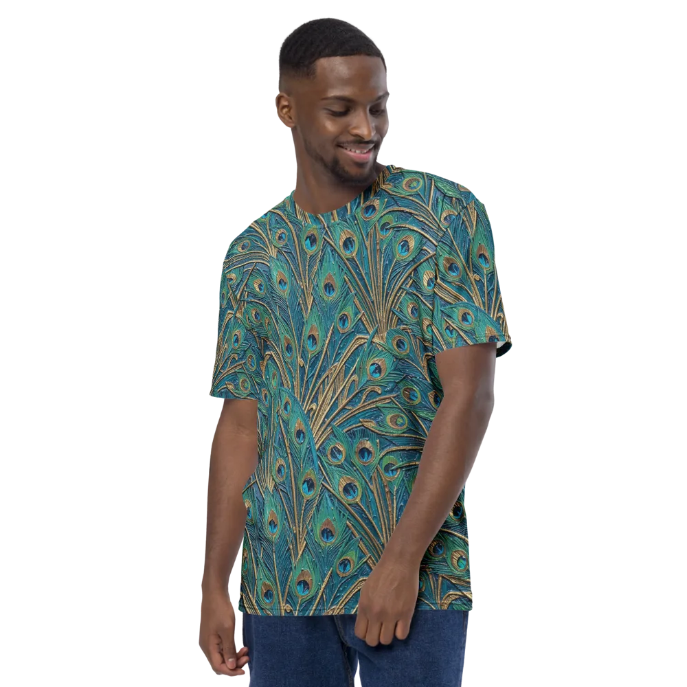 Peacock Treasury on Men's Crew Neck T-Shirt — Left