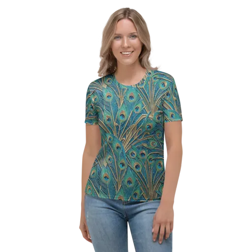 Peacock Treasury on a Women's Crew Neck T-Shirt