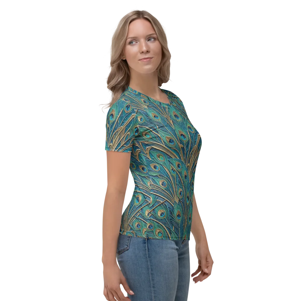 Peacock Treasury on Women's Crew Neck T-Shirt — Right