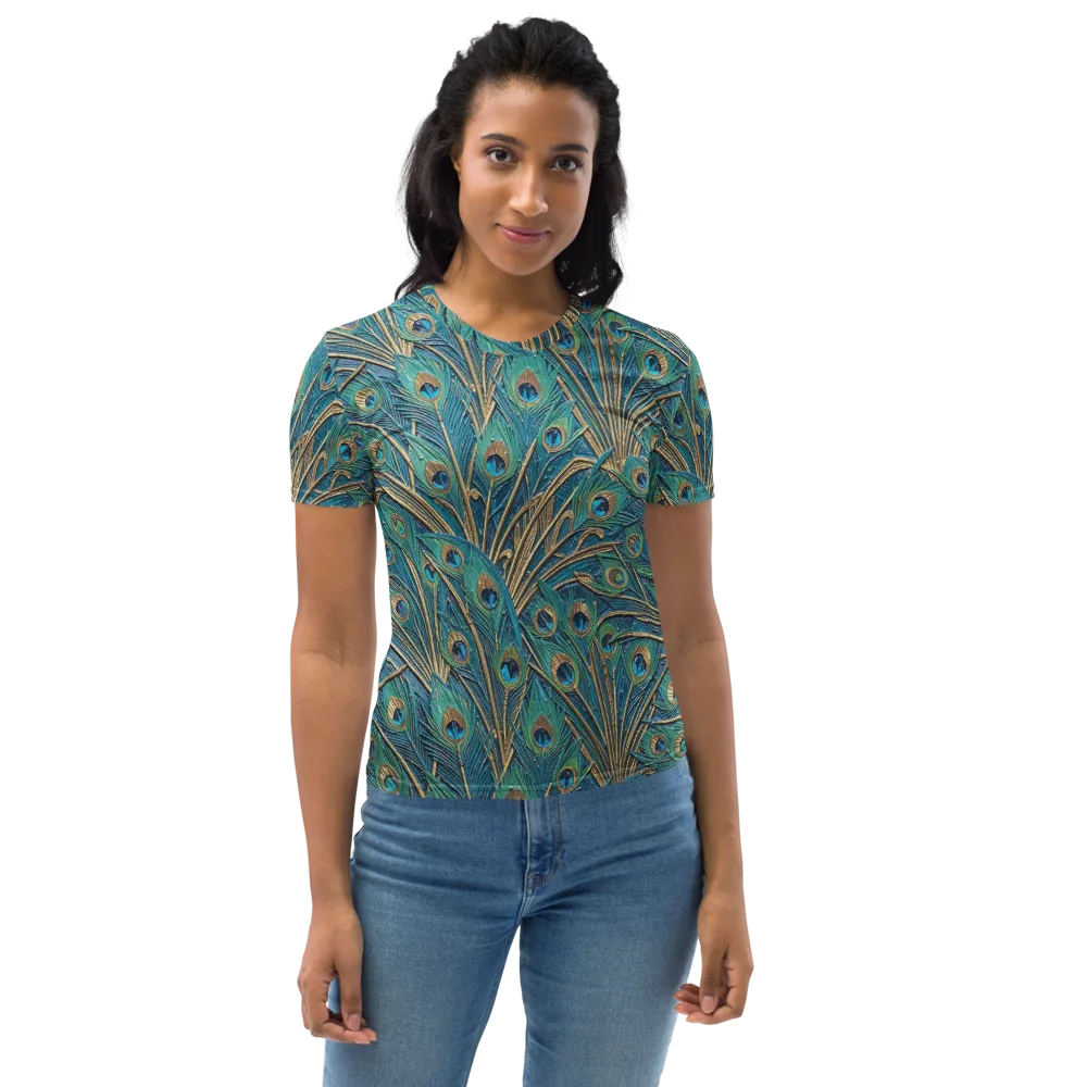 Peacock Treasury on Women's Crew Neck T-Shirt — Front