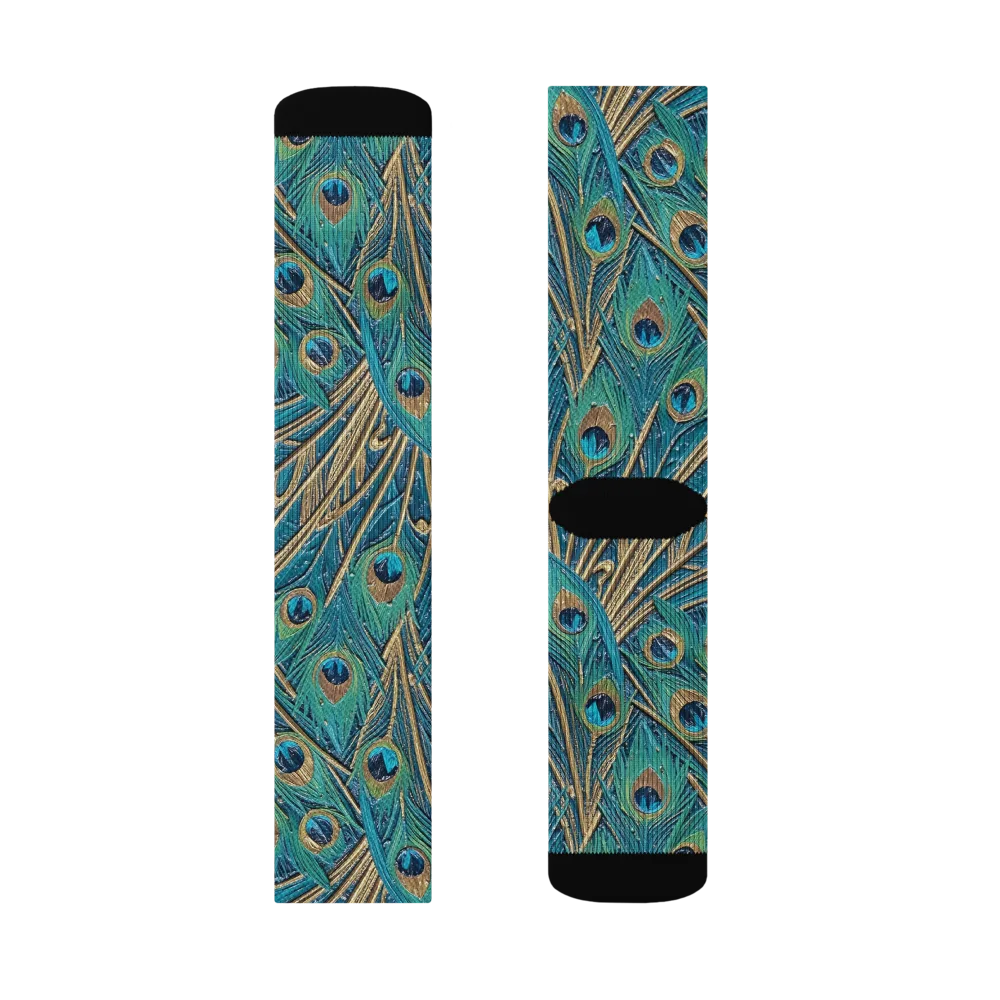 Peacock Treasury on Socks — Right Sock