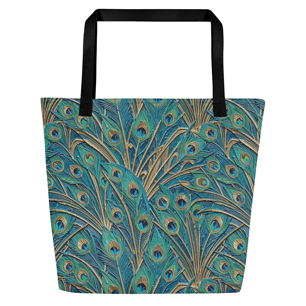 Peacock Treasury on Large Tote Bag W/ Pocket — Front