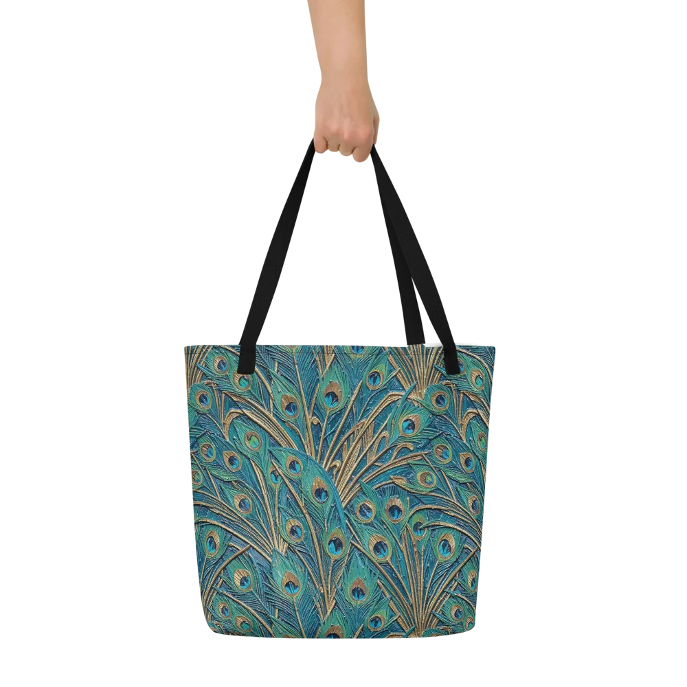Peacock Treasury on Large Tote Bag W/ Pocket — Front