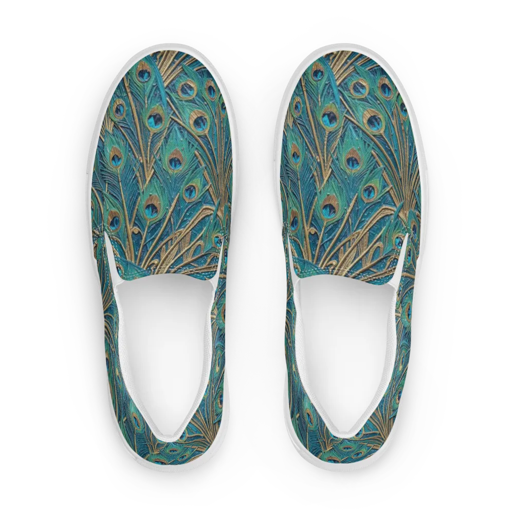 Peacock Treasury on Women's Slip-On Canvas Shoes — Front