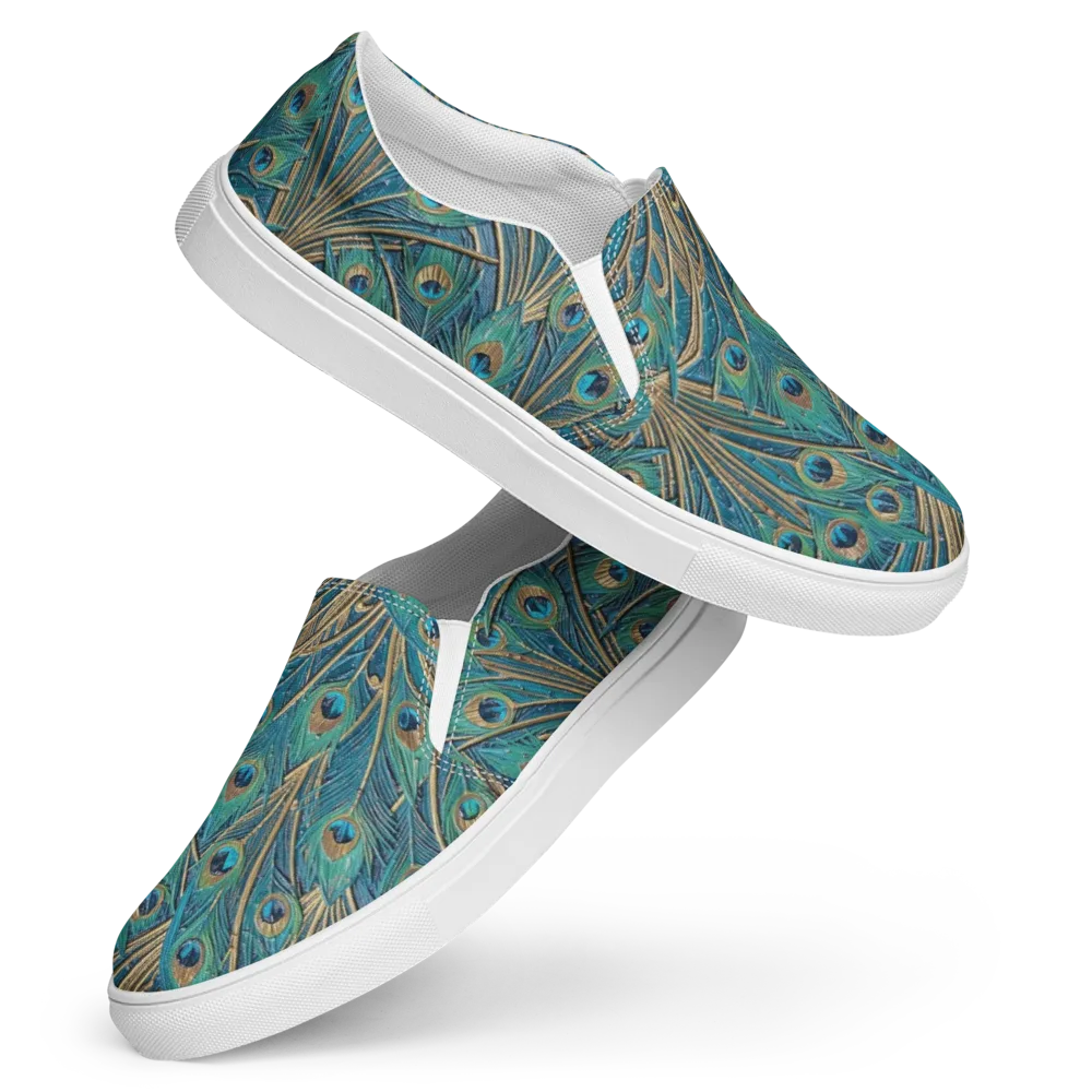 Peacock Treasury on Women's Slip-On Canvas Shoes — Front
