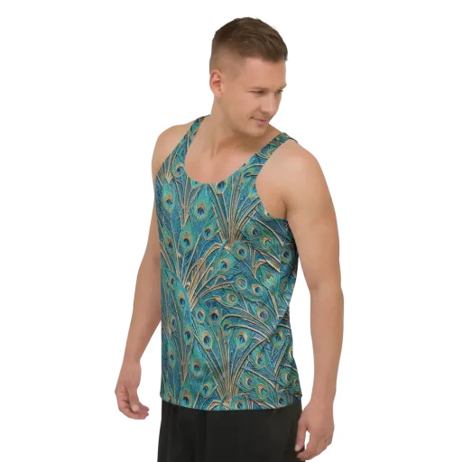 Peacock Treasury on a Men's Tank Top