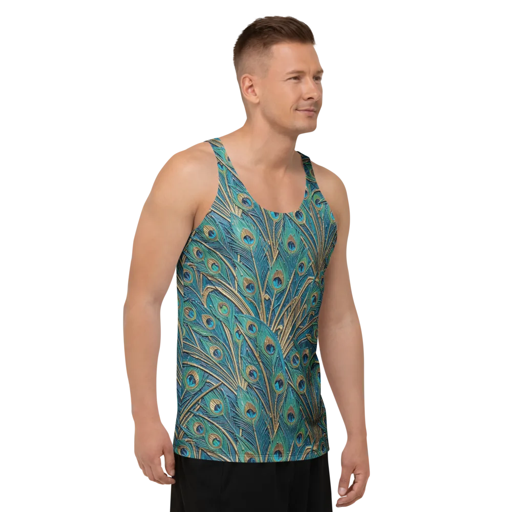 Peacock Treasury on Men's Tank Top — Right Front