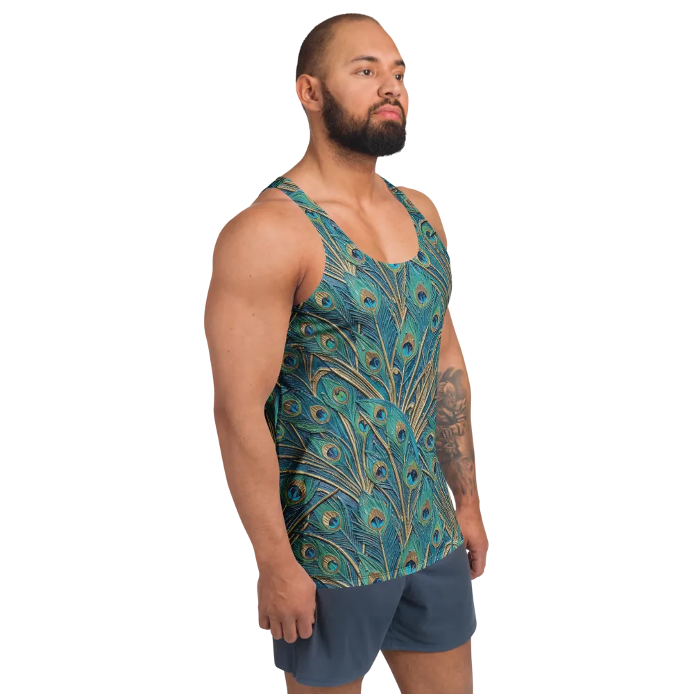 Peacock Treasury on Men's Tank Top — Right Front