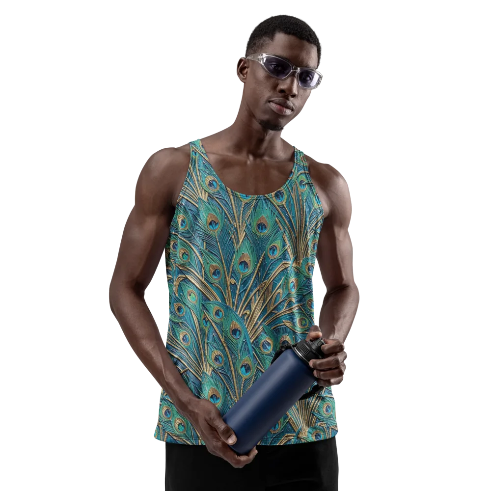 Peacock Treasury on Men's Tank Top — Front