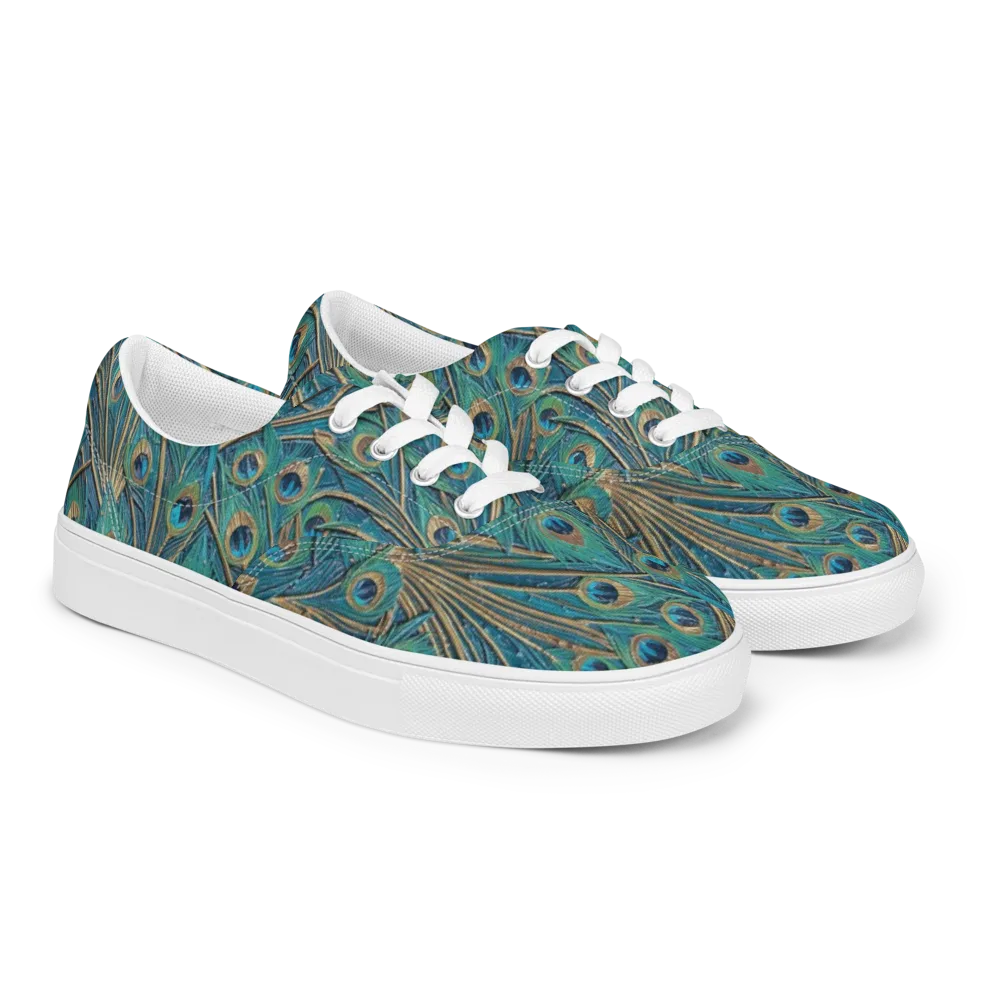Peacock Treasury on Men's Lace-Up Canvas Shoes — Right Front