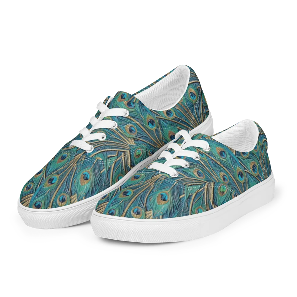 Peacock Treasury on Men's Lace-Up Canvas Shoes — Left Front