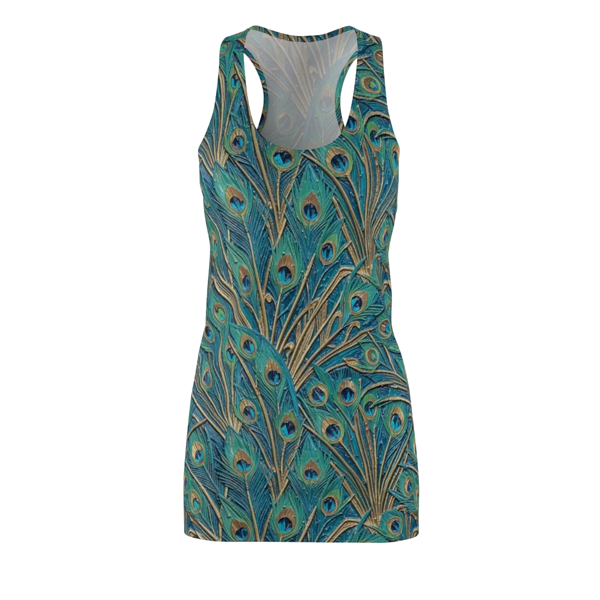 Peacock Treasury on Racerback Dress — Front