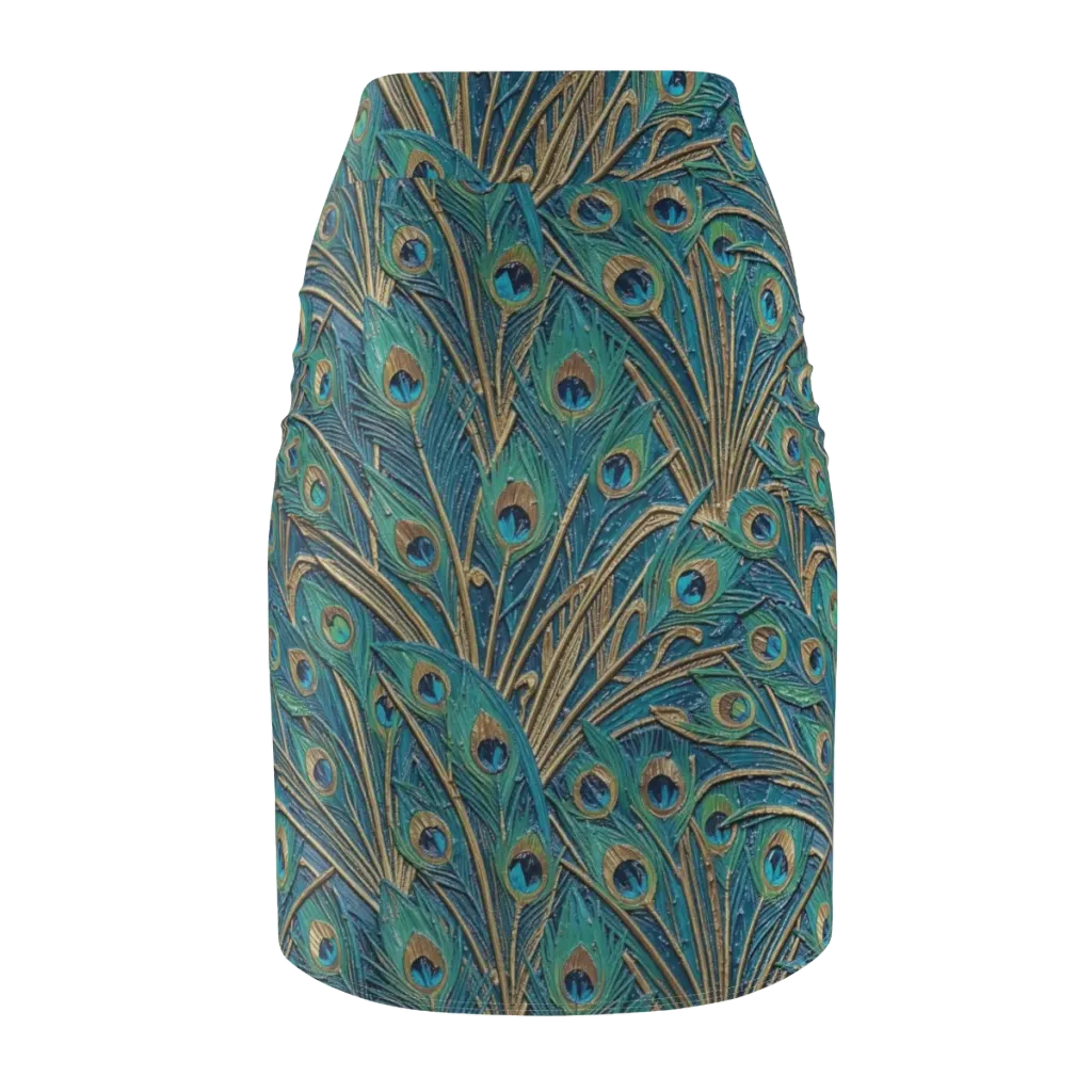 Peacock Treasury on Pencil Skirt — Back