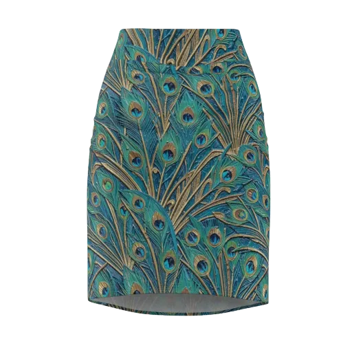 Peacock Treasury on a Pencil Skirt
