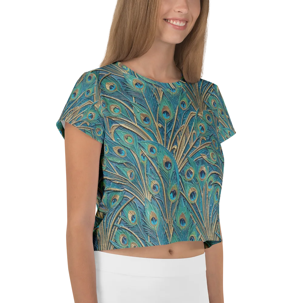Peacock Treasury on Crop Tee — Right