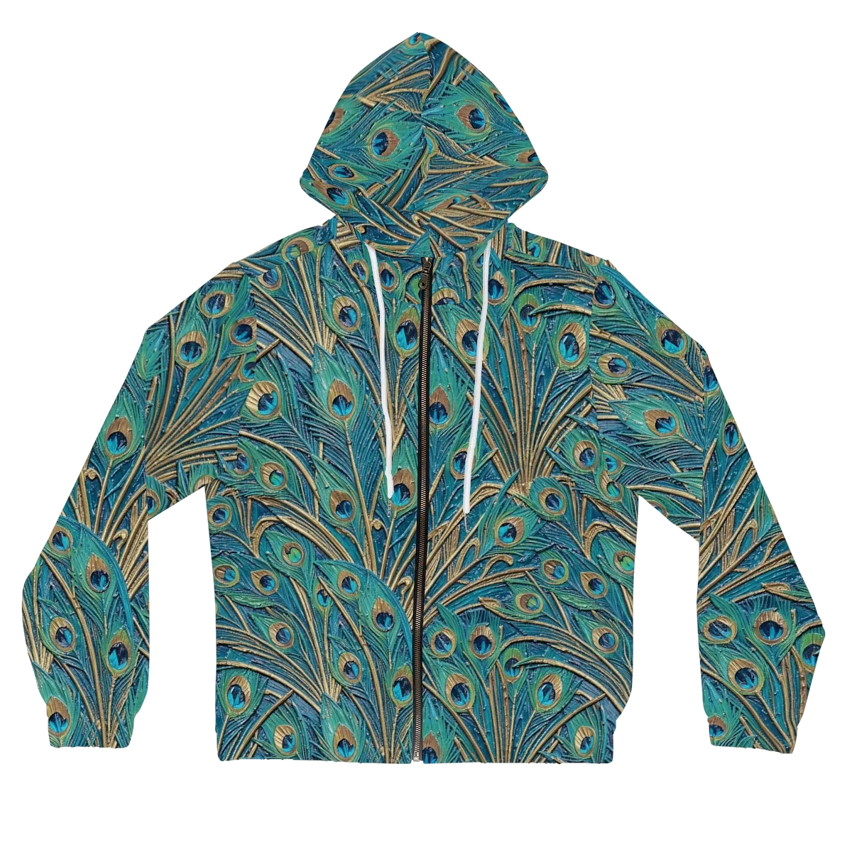 Peacock Treasury on Women's Full-Zip Hoodie — Front