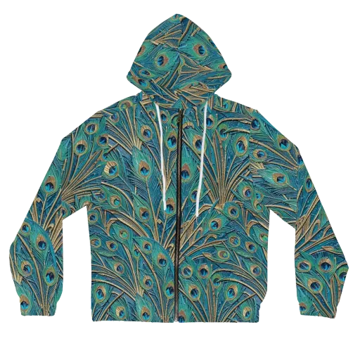 Peacock Treasury on a Women's Full-Zip Hoodie